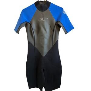 Vintage O'Neill Hammer 2/1mm Spring Suit Wetsuit Adult M/L Black Blue Surf Beach